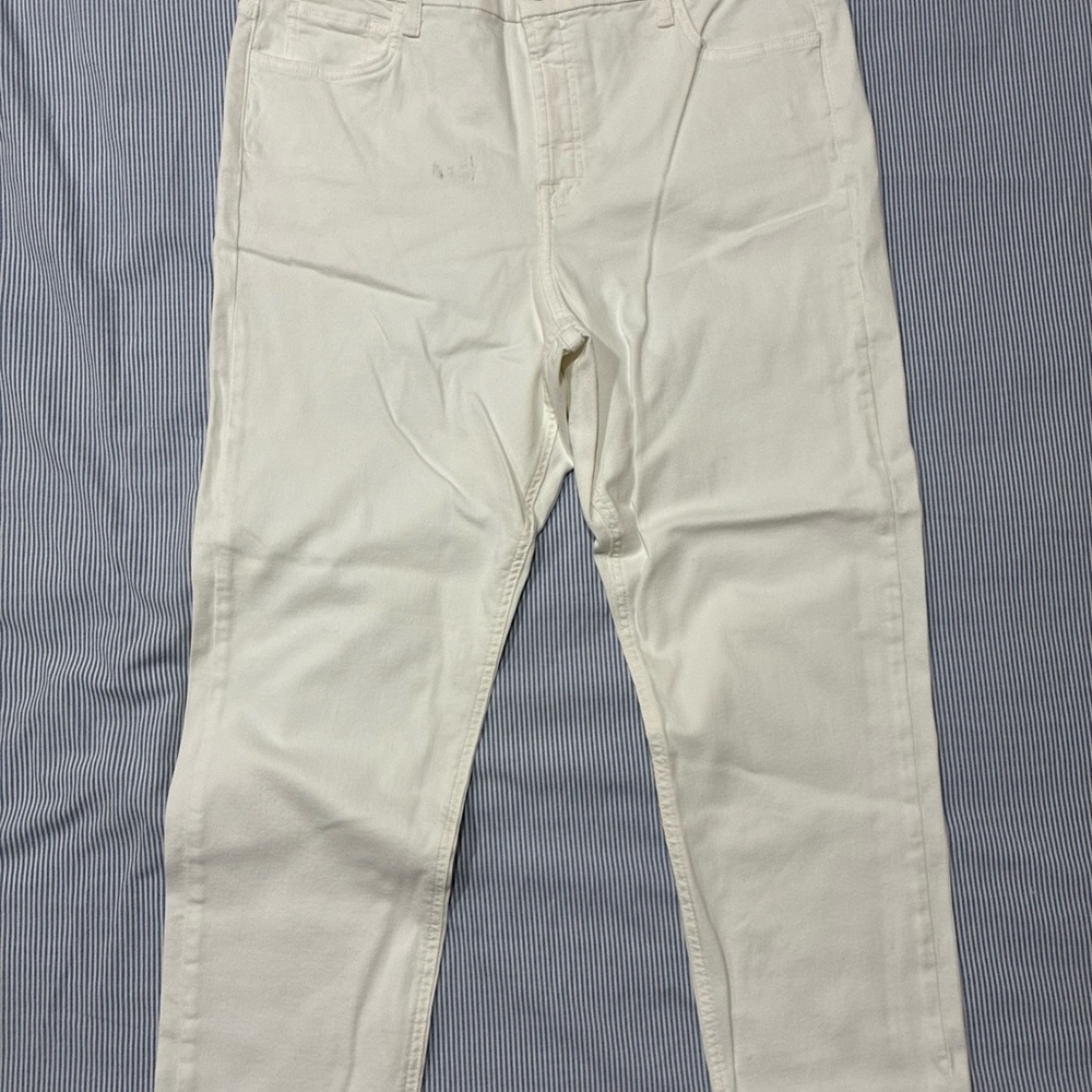 Jen7 by 7 for All Mankind Ankle Straight Stretch Jeans -White-Size 16 Blemishes